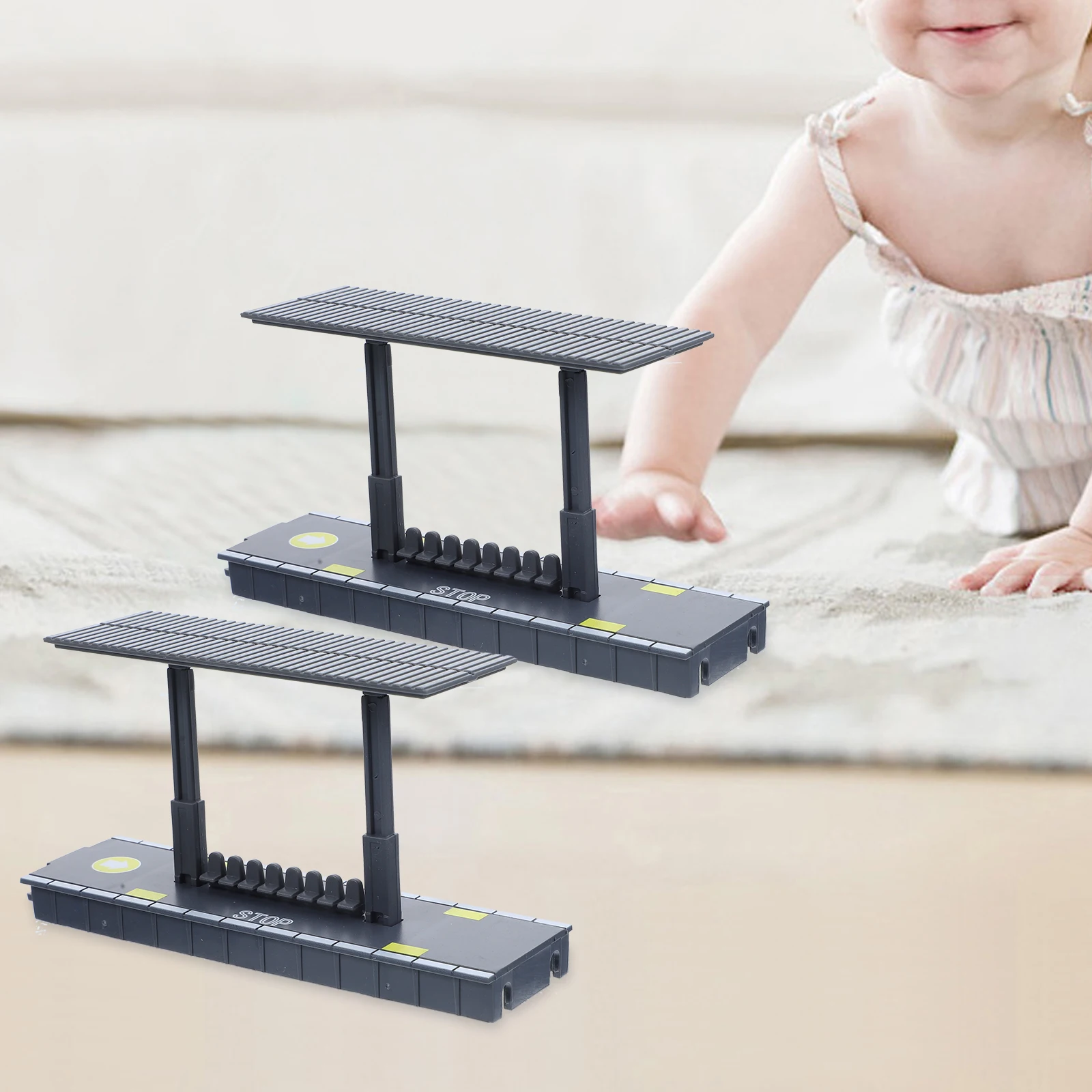 

2pcs Station For Kids Simulation Train Station Diy Railway Platform Scenery Railway Scenery Decorative Track Accessories
