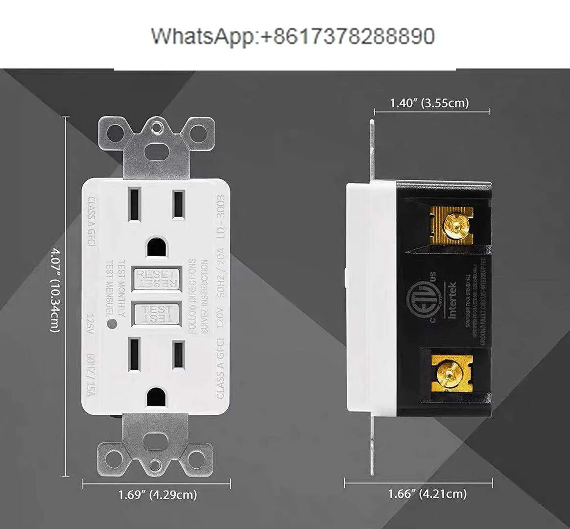 American Leakage Protection Ground Fault Protection LED Light Socket with Panel