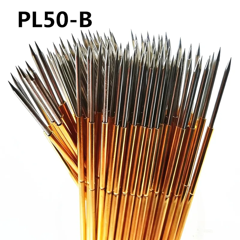 100PCS/Pack PL50-B1 Straight Up Pointed Spring Test Probe Outer Diameter 0.68mm Needle Length 27.8mm PCB Pogo Pin