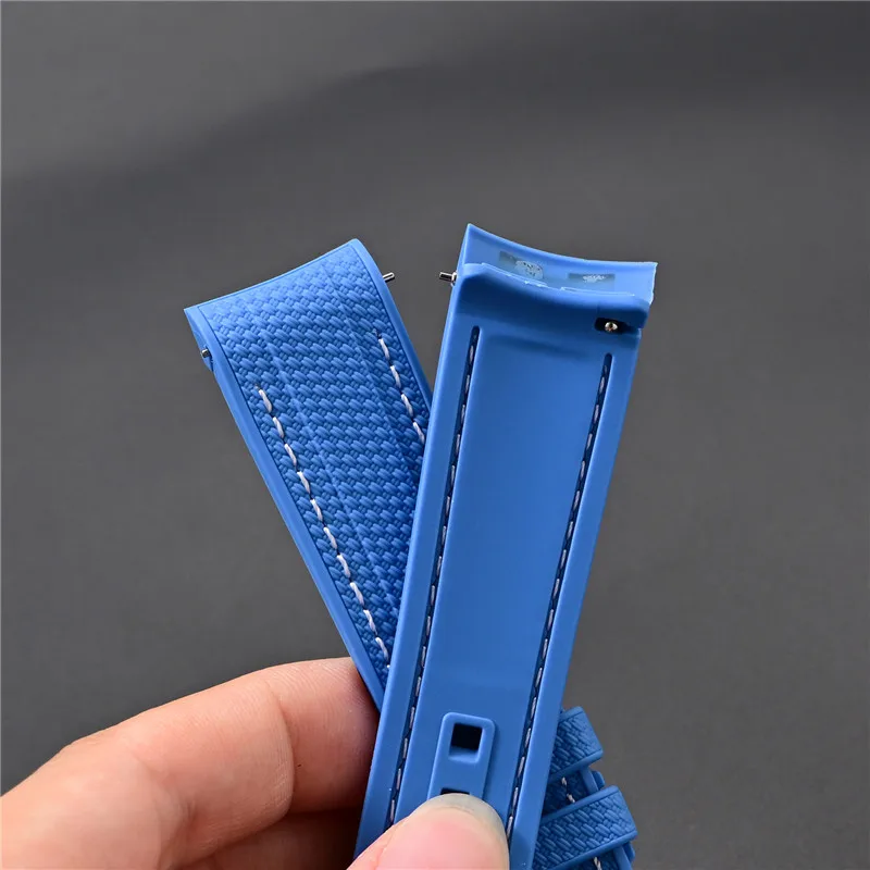 Gummiarmband mit gebogenem Ende für Omega X Swatch Joint MoonSwatch, Schnellverschluss-Taucherarmband aus flüssigem Silikon für Water Ghost 20 mm – Detail 6