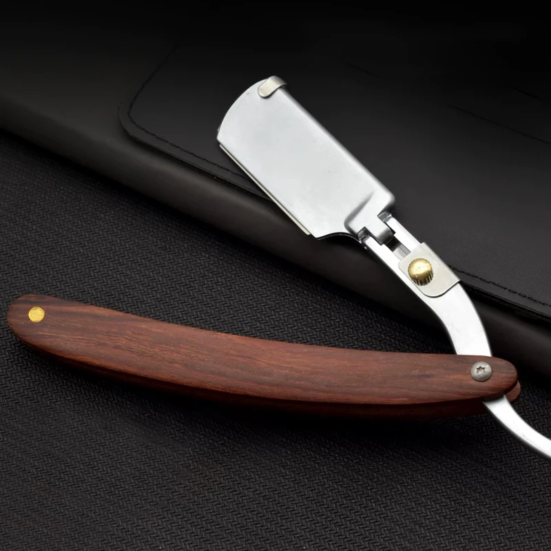 

Деревянная складная ручка, лезвие для бритья, профессиональная парикмахерская бритва, бритва для бровей, мужская сменная лезвие, бритва для бритья, мужской подарок