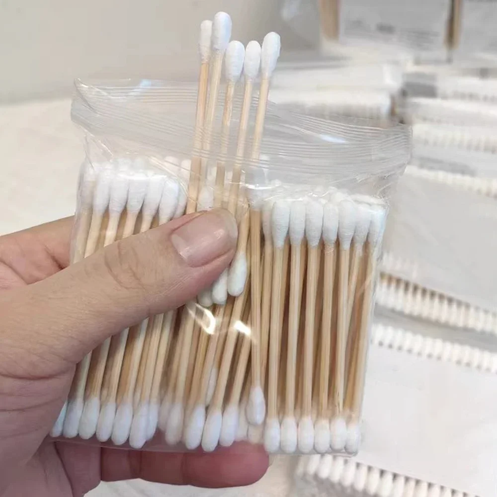 Disposable Cotton Swab Double Head Multifunction Women Lipstick Makeup Cotton Buds Tip Sticks Nose Ear Cleaning Health Care Tool