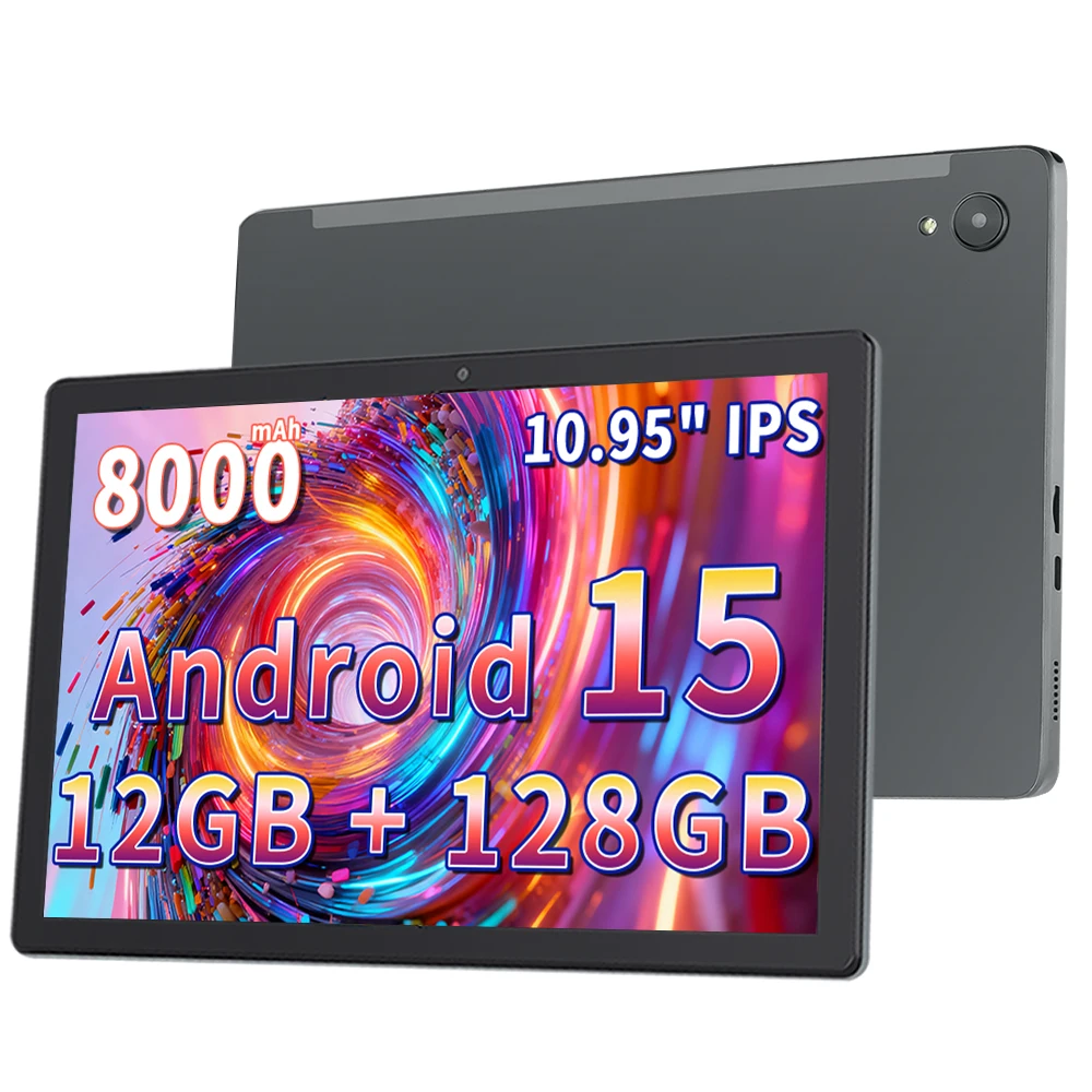 Paitanry 11 Inch Android 15 Tablet PC 12GB+128GB 8000mAh Octa Core Unisoc T606 WIFI 6 2.4G/5G Dual Band 1TB Expandable