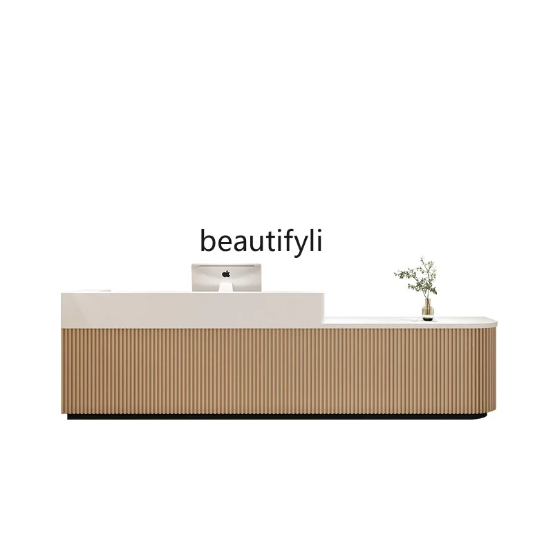 

Modern Minimalist Company Hotel Club Hall Reception Table Reception Grand Medical Beauty Curved Cashier