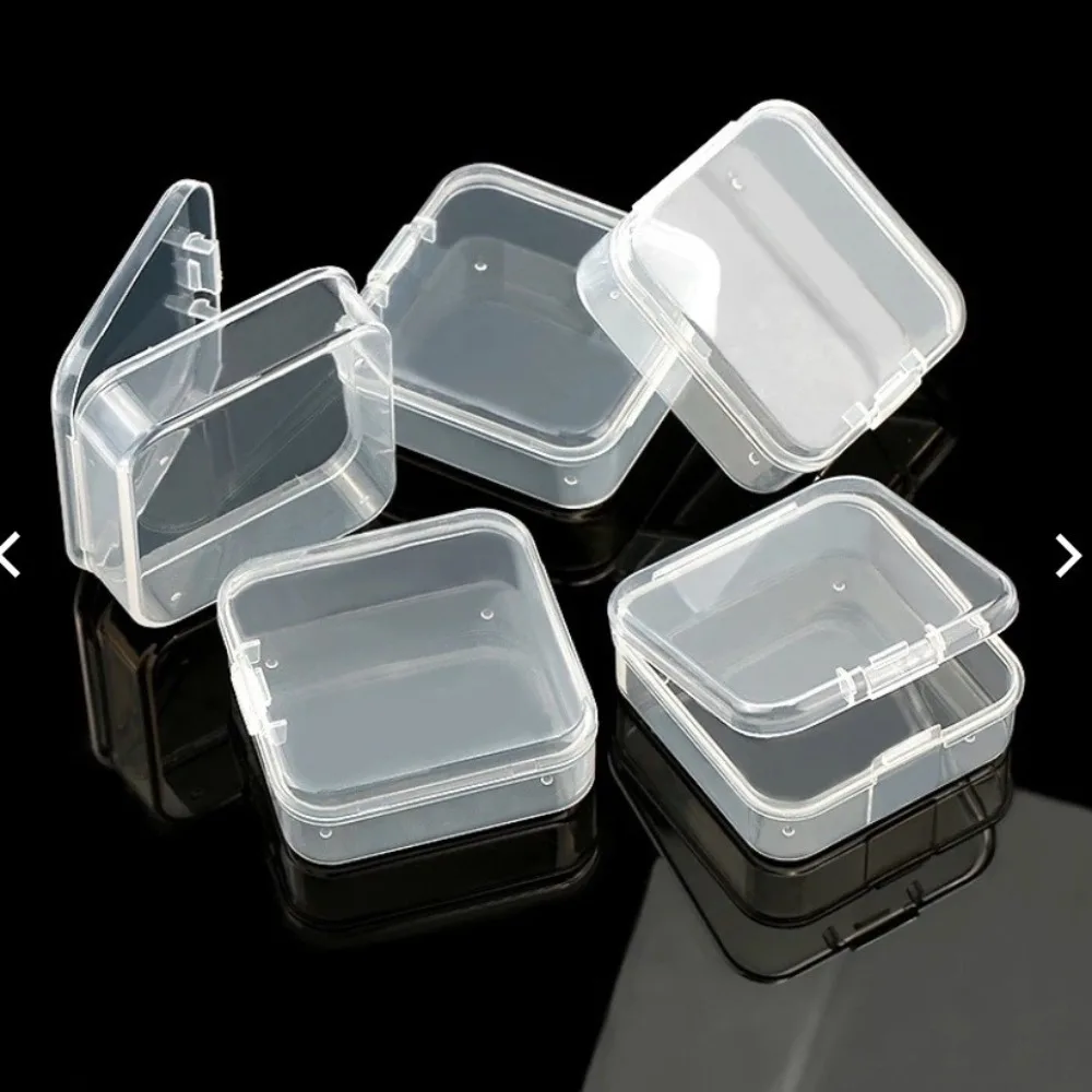 New PP Square Storage Box Dustproof Transparent Ring Storage Box Multi Sizes Earring Storage Container