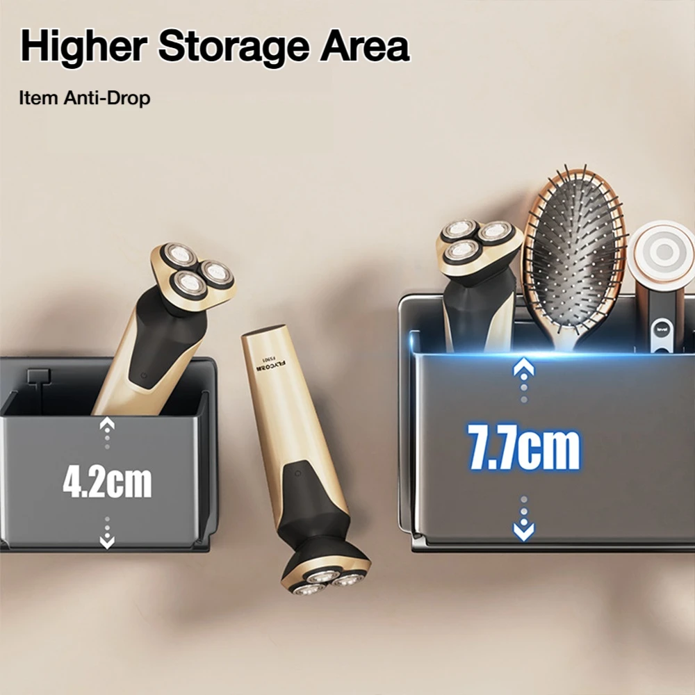 Suction Cup Hair Dryer Stand Bathroom Shelf Bathroom Organizer Wall-Mounted No Hand-Held Hair Dryer Storage Rack Household Items