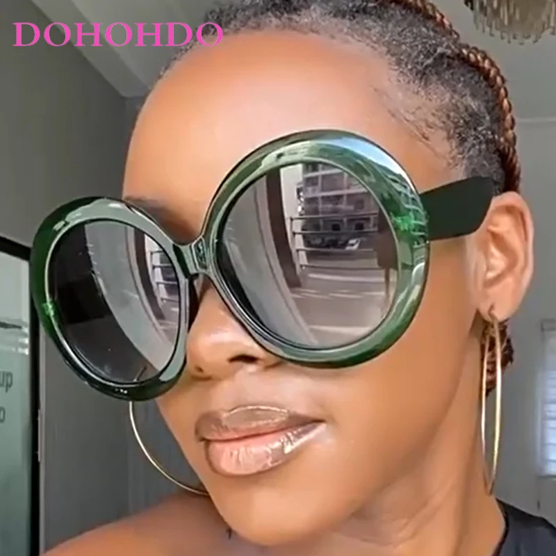 

Vintage Oversize Round Frame Sunglasses For Women Fashion Popular Outdoor Travel Sun Glasses Men Brand Designer Shades Eyewear