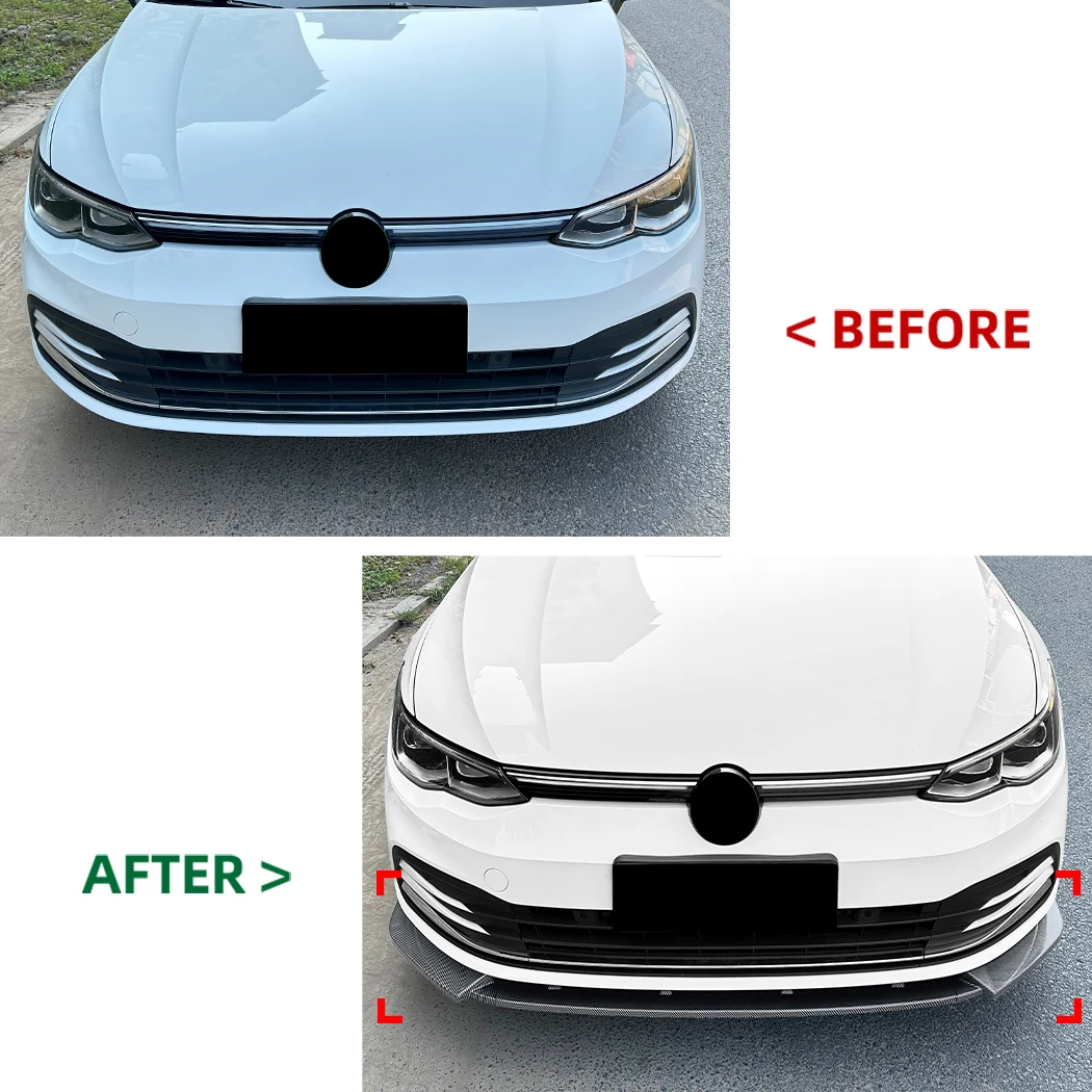 For VW Golf 8 MK8 Standard Edition Pro 2020-2024 Front Bumper Lip Splitter Diffuser Lip Body Kit Car Spoiler Bumper Accessories