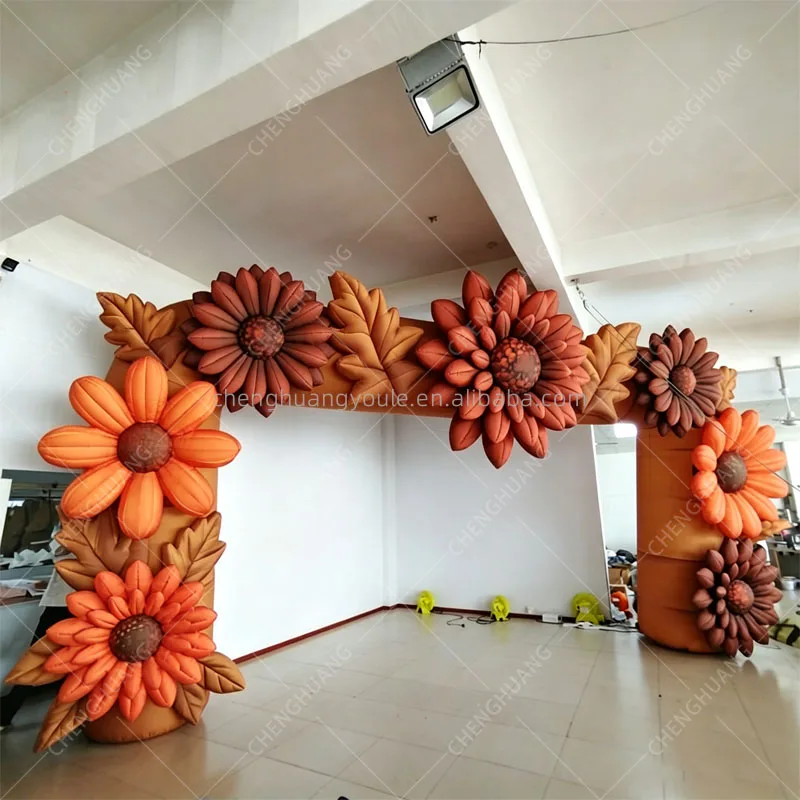 Giant Inflatable Autumn Flower Arch, Entrance & Background Decor Props for Party, Park, Garden Advertising Display Events
