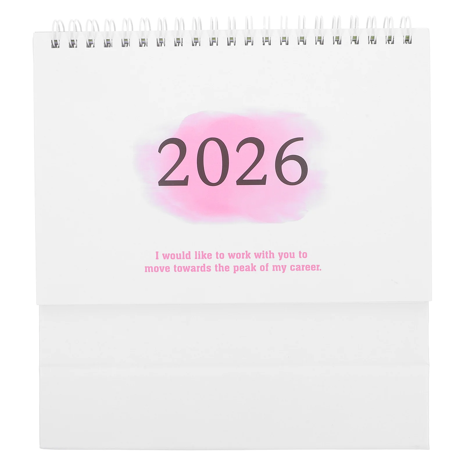 2026 Bureau Mini Staande Flip Kalender Voor Thuiskantoor School Dagelijkse Planner Dik Papier Gedateerd Tafelkalender Roze