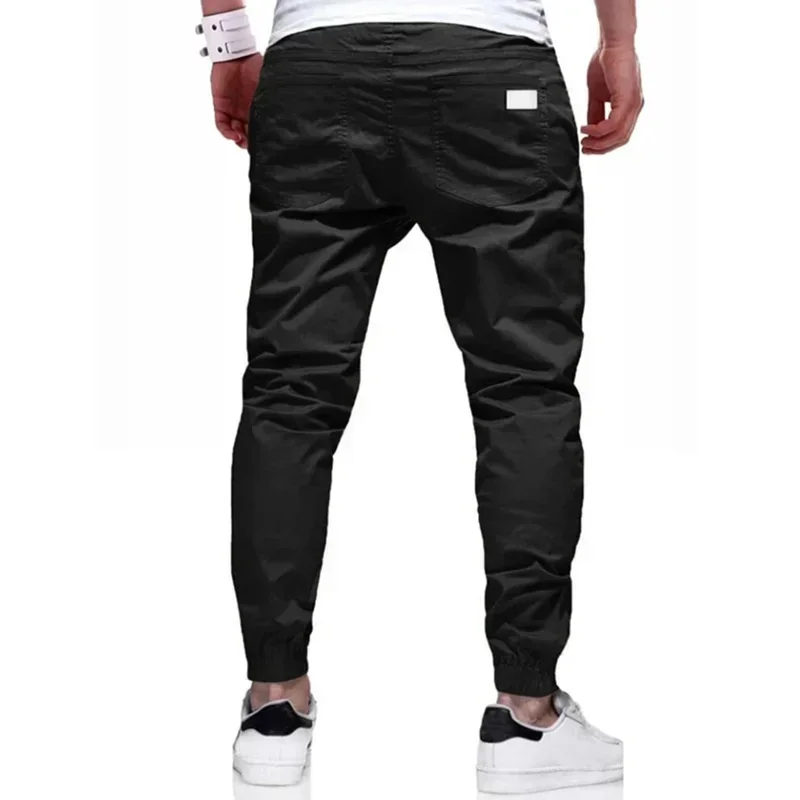 Spring Autumn New Cargo Pants Men's fashion sports Cargo PantsSolid color sweatpants  Joggers Woven pants Casual Male Trousers
