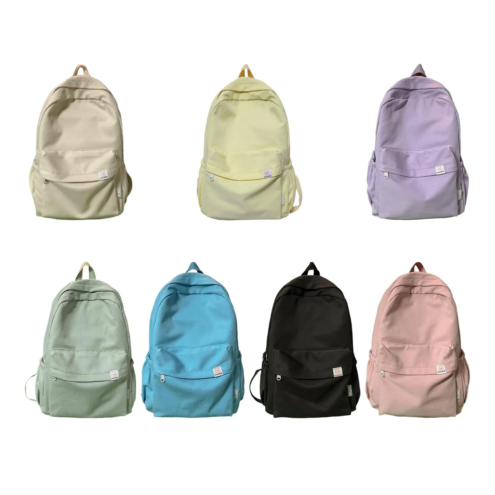 Simple Solid Color Backpack Lightweight Laptop Backpack Large Capacity Classic Rucksack for Hiking Travel Short Trips Work Gym