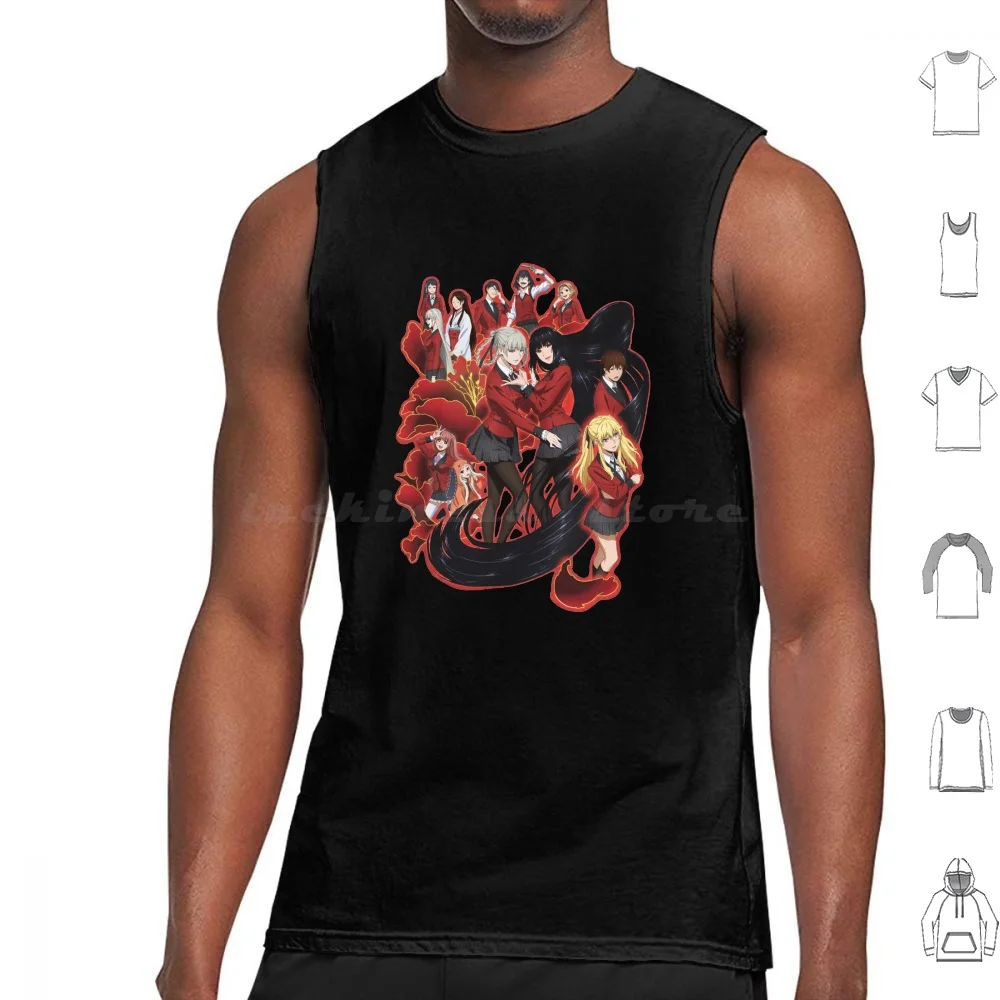 Tank Tops Print Cotton Hyakkaou Private Academy Jabami Yumeko Yumeko Jabami Saotome Mary Suzui Ryouta Ikishima