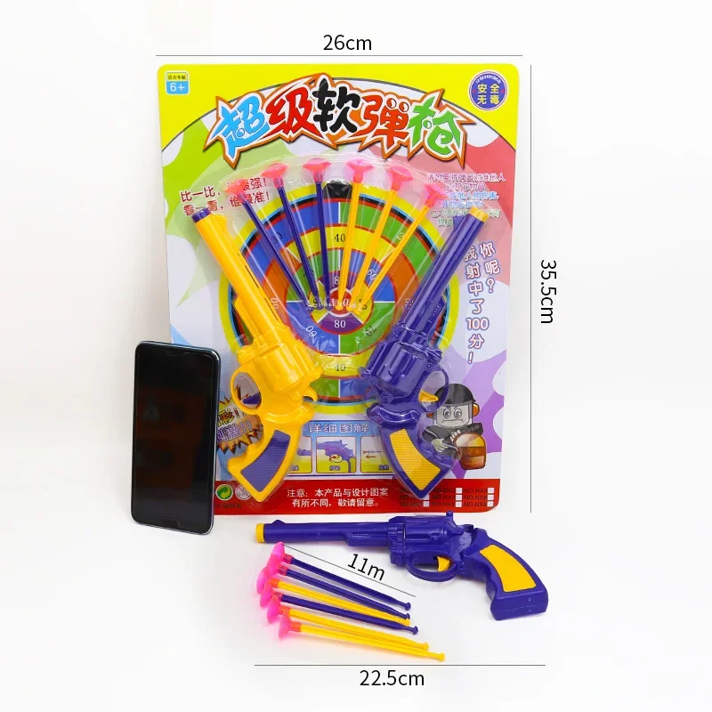 Set voorschoolse jongens kinderen interactief schietspeelgoed pistool educatief plastic pistool met veilige zachte darts voor ouder-kind plezier