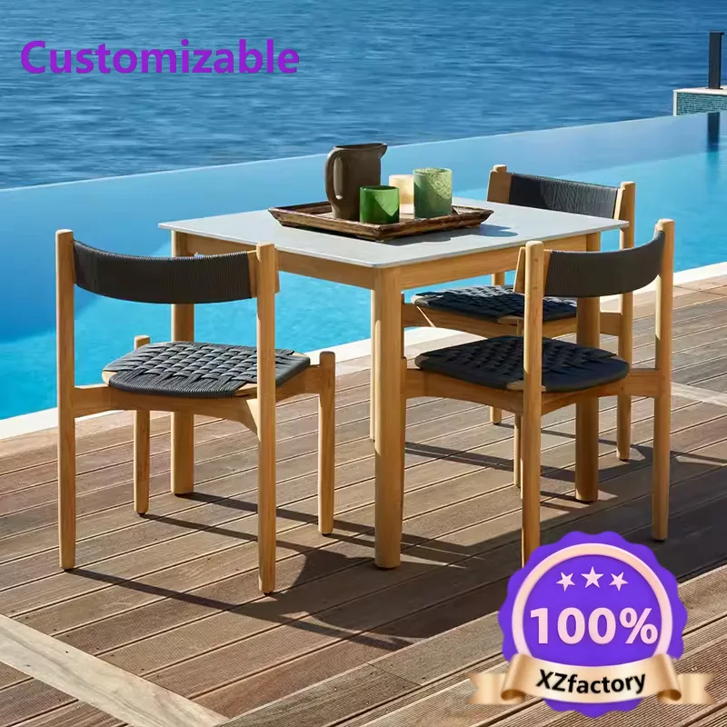 Factory Direct 2026 Top RatedOutdoor, mesas y sillas de teca, patio, protección solar, ratán, sillas de ratán, Nórdico