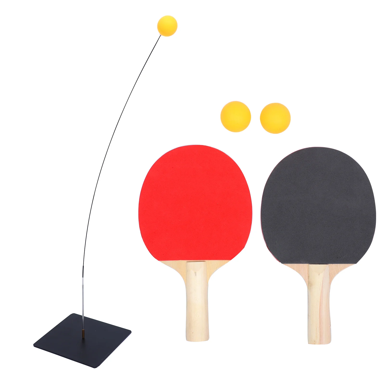 مجموعة واحدة من مضارب تدريب تنس الطاولة المرنة مناسبة للمبتدئين والمحترفين، قضيب زنبركي بقاعدة قابلة للتعديل لمتعدد الاستخدامات