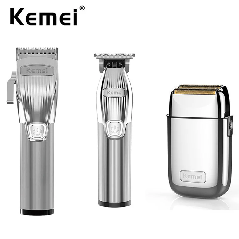 

Kemei Pro Hair Clipper Comb Rechargeable Cordless Zero Gapped Men Trimmer Barber Electric Foil Bald Head Shaver Cutting Machine