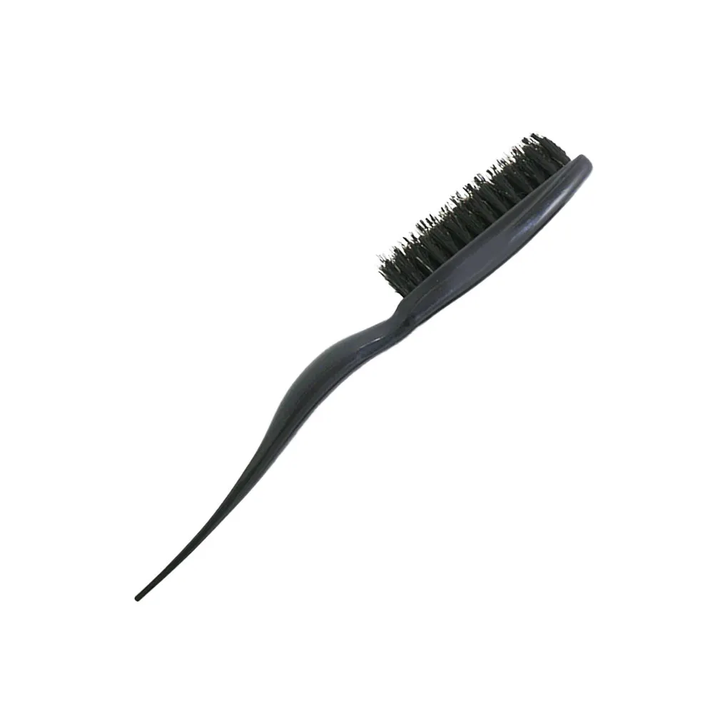 

Boar Bristle Hairbrush Black Three Row Senior Pig Mane Handle Ergonomic Hair Salon Styling Comb Teasing Hairbrush