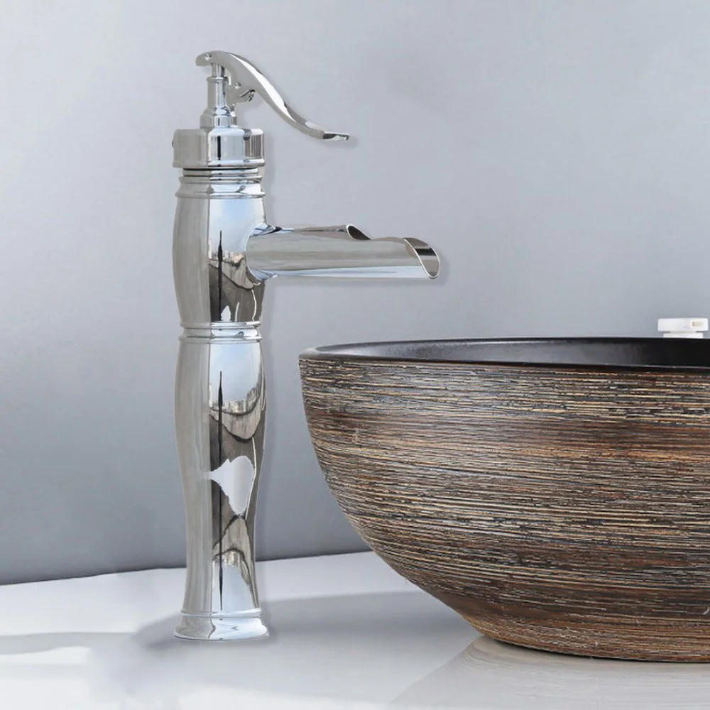 NEW "Water Pump Look" Style Polished Chrome Bathroom Vessel Sink Lavatory Faucet Ncy022