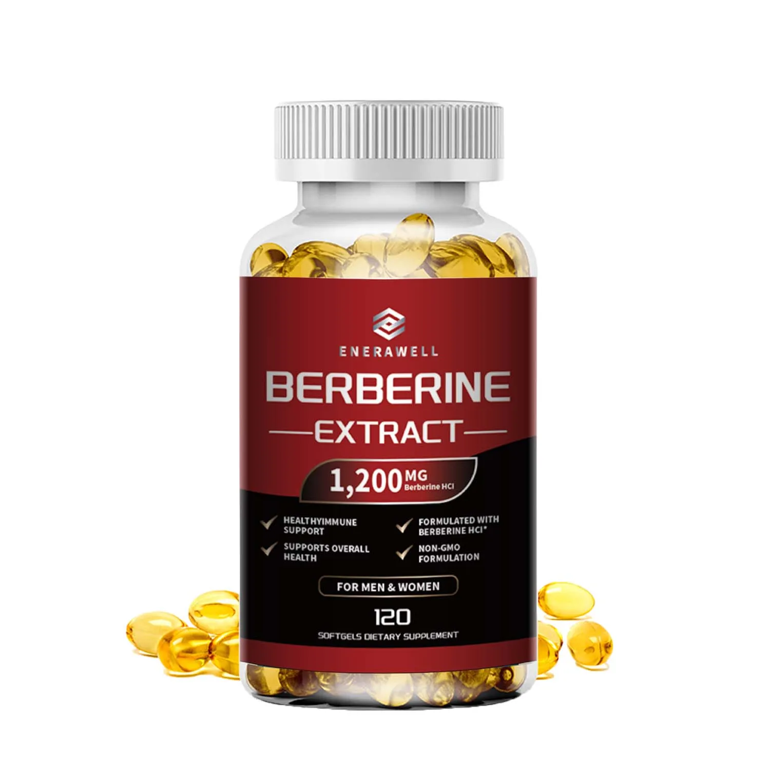 Berberine Capsules - Support Overall Health and Immune Function, Promote Digestion, Enhance Energy, Anti-oxidant and Anti-aging