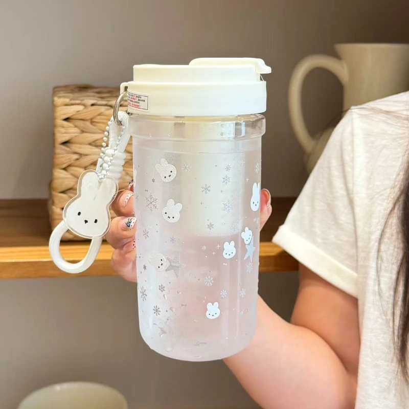 Cartoon Kawaii Miffy Good Looks New Style Large Capacity Portable Straw Cup Children Easy To Clean Portable Practical Fashion