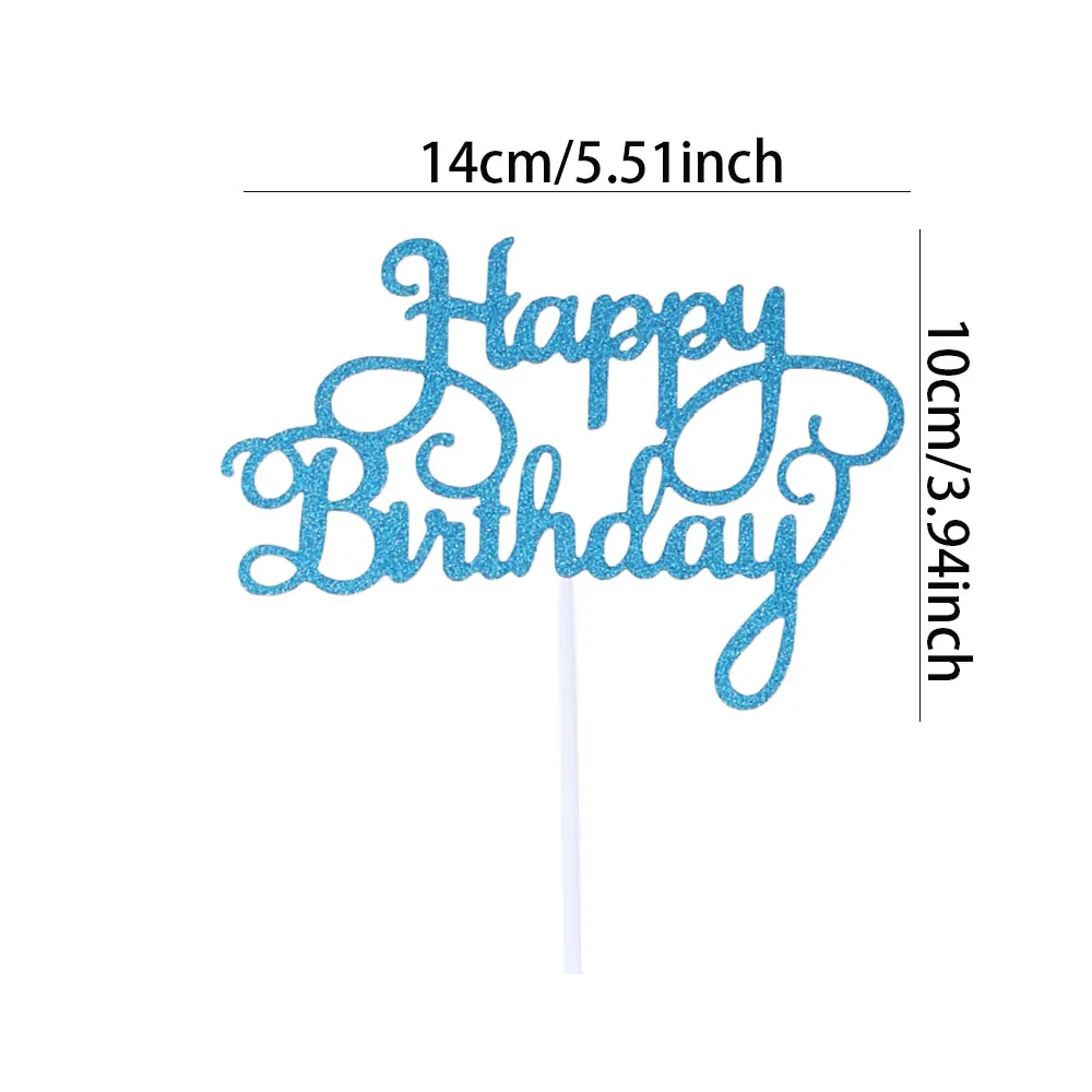 50 Stück 5 Farben alles Gute zum Geburtstag Kuchendeckel Glitzer Geburtstagstorte Topper Cupcake Topper Kuchendekorationen Partyzubehör – Detail 2