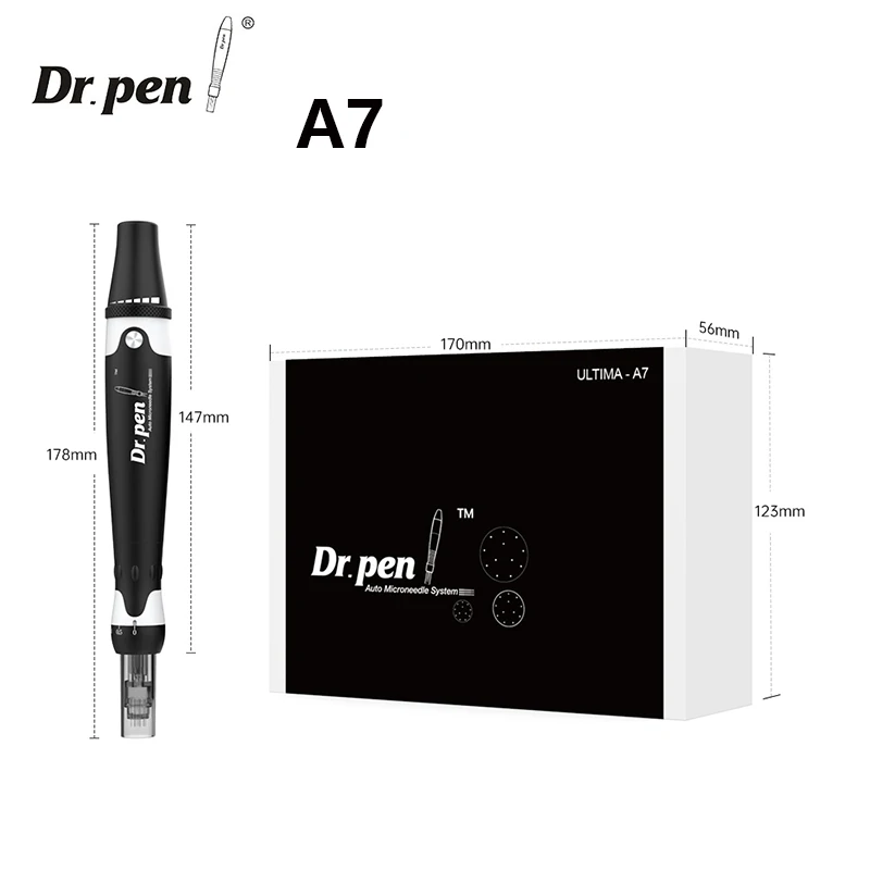 Oryginalne/oryginalne Dr.Pen A7 metalowa powłoka Micro Needle Dermapen Microneedling maszyna do pielęgnacji skóry z precyzyjną prędkością toczenia