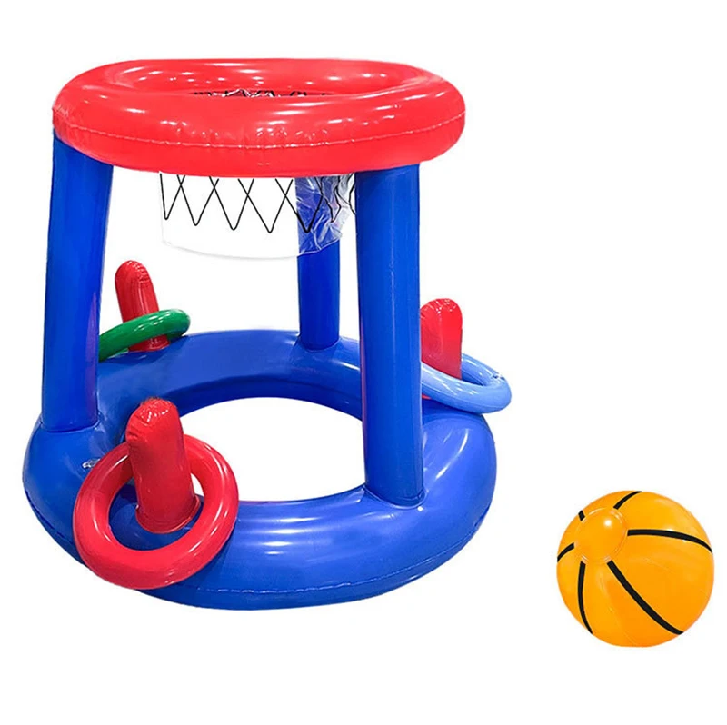 Inflatable Water Basketball Rack Toy Water Parent-child Throwing Game Hoop Beach Toy Set Outdoor Swimming Pool Summer Water Toys