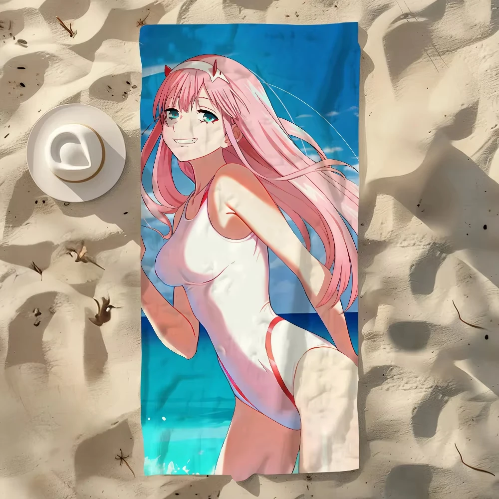 Anime Z-Zero Two D-Darling in the F-Franxx Quick Dry Beach Towel Soft Large Size for Pool Travel Gym Shower Camping Sports