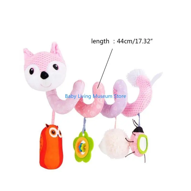 P31C Plüsch Rassle Kinderbettbange Spielzeug Schallhänger Hanging Ring für w/ teether & Music Box für Babygeschenk