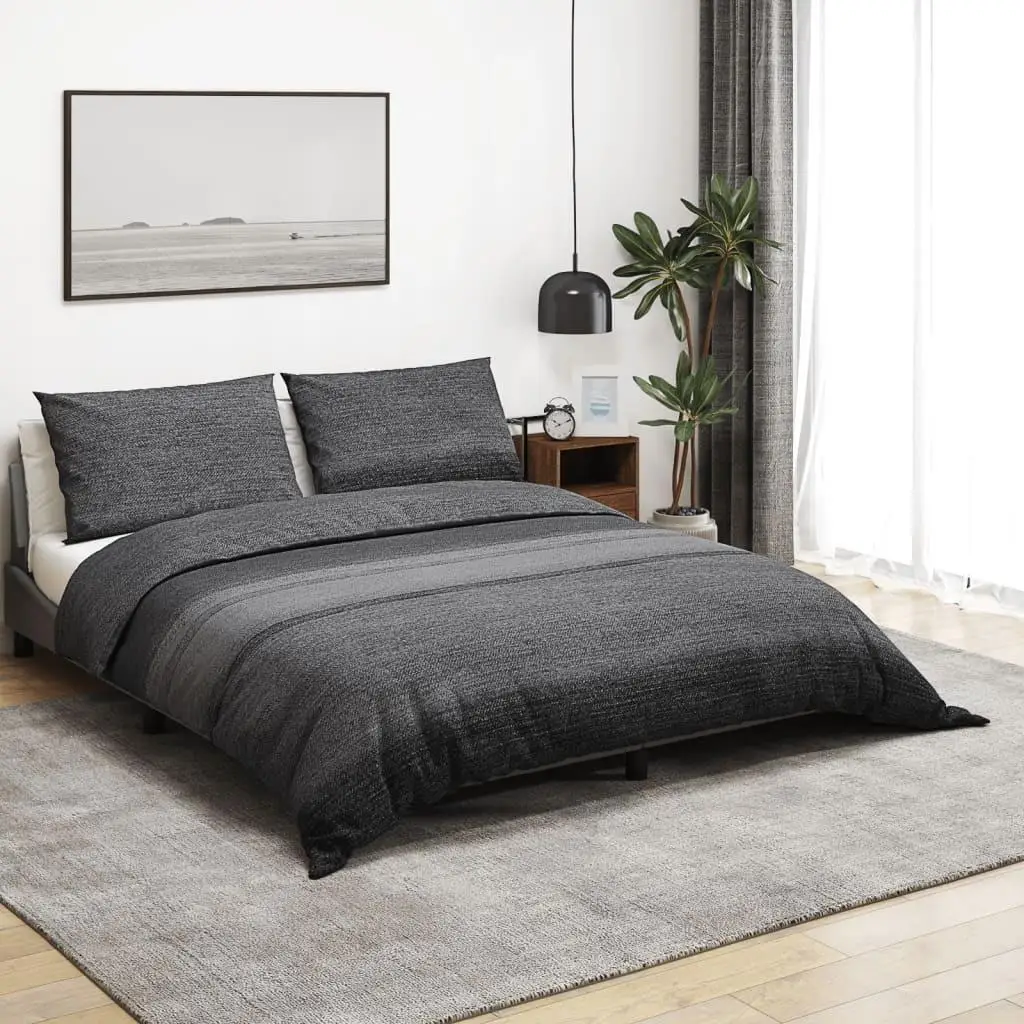 Luxury Dark Grey Cotton Duvet Cover Set 220x240 cm – Soft, Cozy Bedding Essential