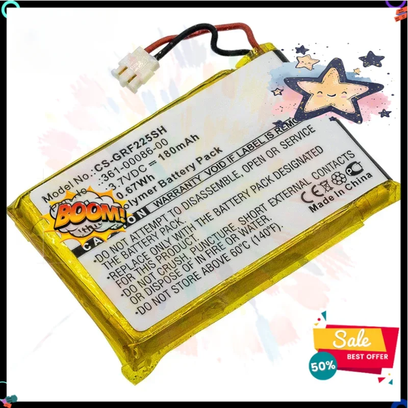 SWZY 180mAh Battery for Garmin Forerunner 220 645 745 225, 235, 630, 735XT,CS-GRF225SH, Approach G10 S20 Instinct 361-00086-00