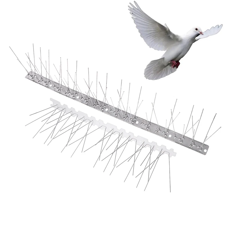 1Set Stainless Steel Bird Repellent Spikes Fixing Balconies Roofs Patios Protection Anti Pigeon Bird Deterrent Tool