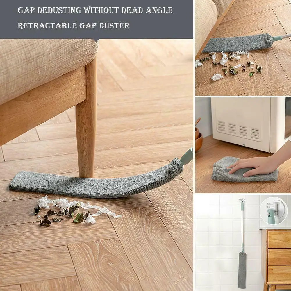 Long Handle Dust Brush Flexible Bedside Dust Brush Household Gap Telescopic Sofa Gap Microfibre Duster Hand Artifact Cleaning