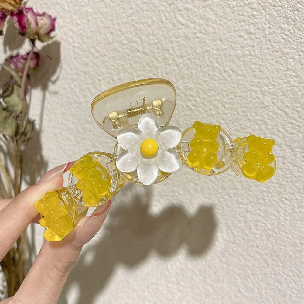 Portable Hair Clip Blossom Bear Clip Daily Hairstyles Convenient Travel Hair Clip Cute Hair Styling Tool 24*15*4cm