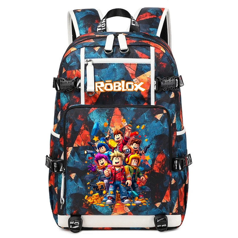 

Рюкзак для школьников с принтом Roblox, большой вместительный рюкзак для мальчиков, девочек, подростков, школьников