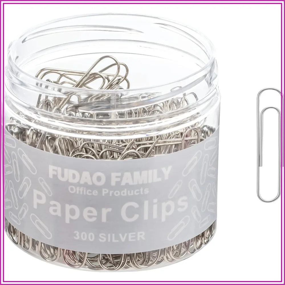 Silver Paper Clips 300 Pack, 1.1 Inch Smooth Finish, Office Home School Supplies
