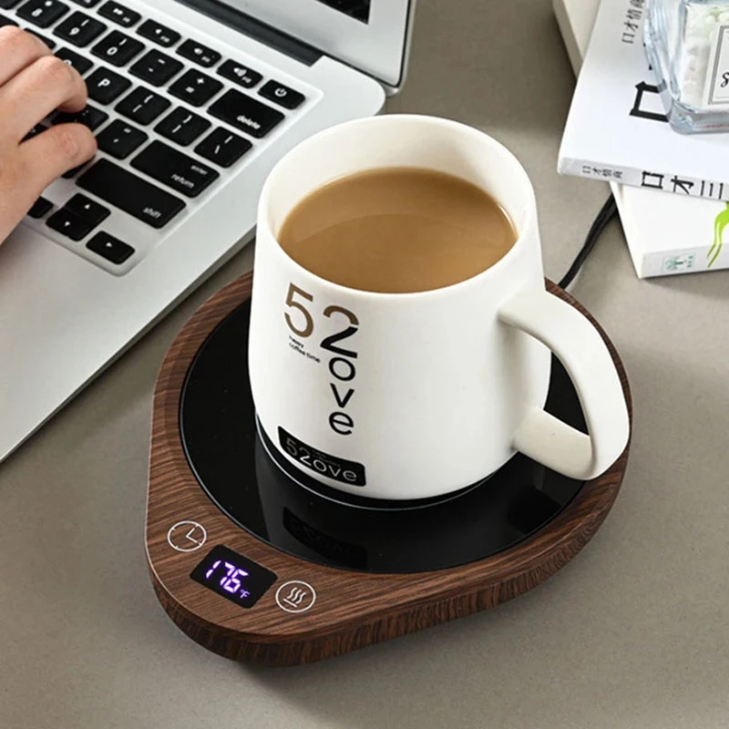 Aquecedor de caneca de café e aquecedor com 3 configurações de temperatura, coaster quente, almofada de aquecimento para mesa