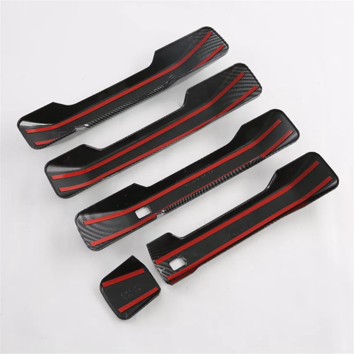 For Hyundai Santa Fe MX5 2024 LHD Carbon Fiber Car Exterior Door Handle Cover Trim Accessories,Touch Version