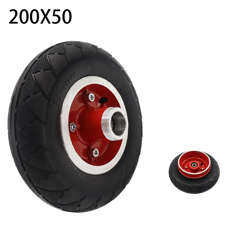 

8inch 200x50 Red rear wheel aluminum alloy synchronous belt hub with 200*50 tire tyre for Electric Mini Bike Scooter Wheel Parts