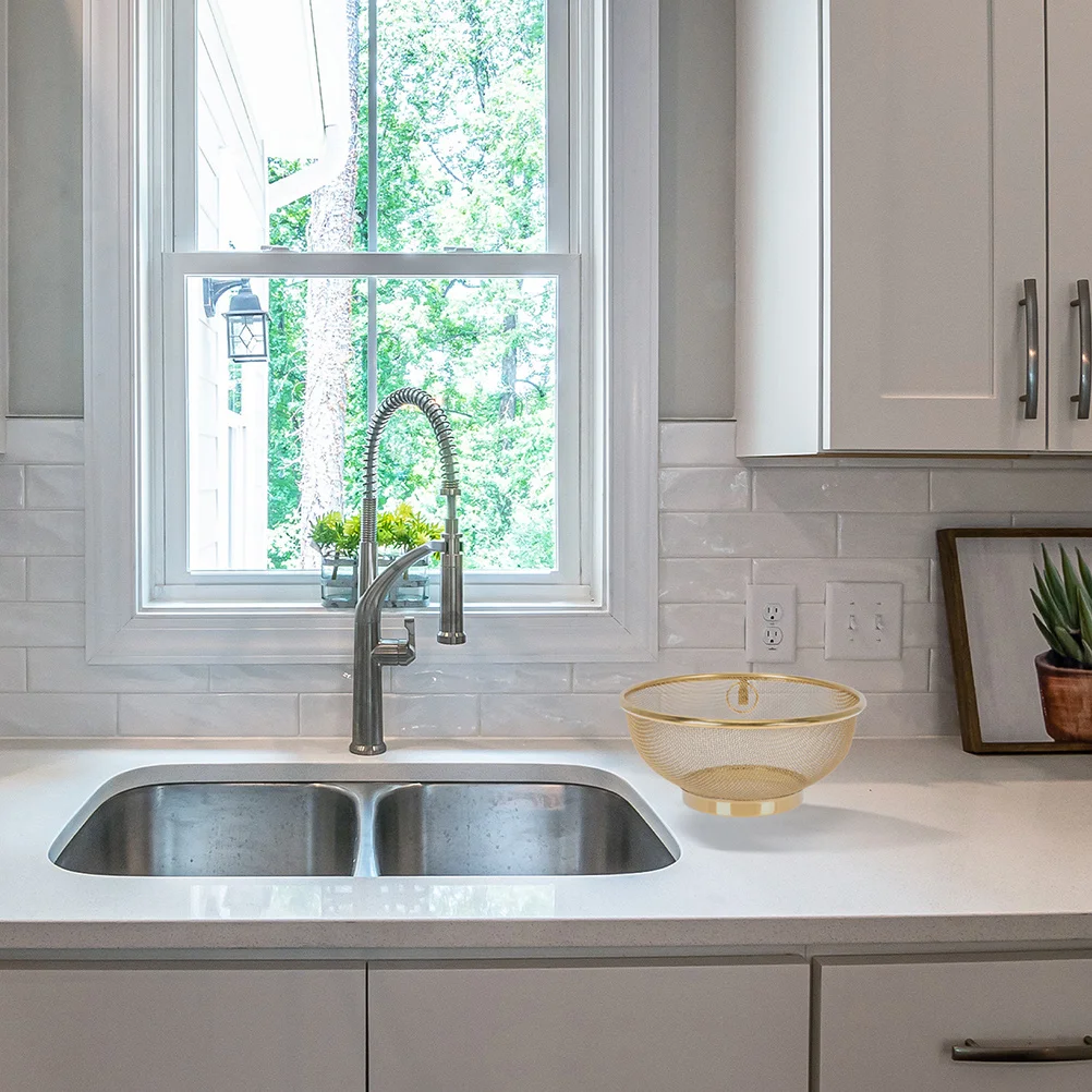 

Fine Mesh Stainless Steel Colander Strainer Basket for Sifting Rice Flour Sugar - Large Capacity Kitchen Sieve Filter Rinser