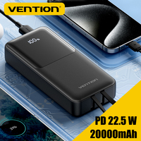 Vention Power Bank 20000mAh 22.5W PD Fast Charger Portable Powerbank External Auxiliary Battery for Samsung Xiaomi iPhone 15 14