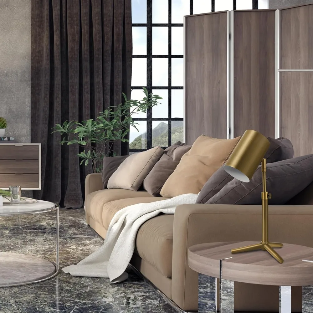 مصباح مكتبي Globe Electric 52097 Pratt مقاس 18 بوصة، لمسة نهائية من النحاس غير اللامع، ارتفاع قابل للتعديل، مفتاح تشغيل/إيقاف الروك في الخط