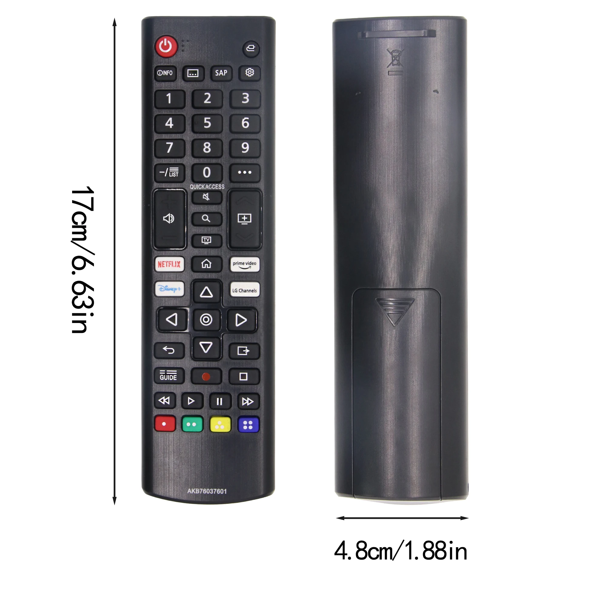 Universal Remote Control AKB76037601 for All Models LG TV LED HD 4K Smart UHD HDTV with Prime-Video Disny Netflx Channel Buttons