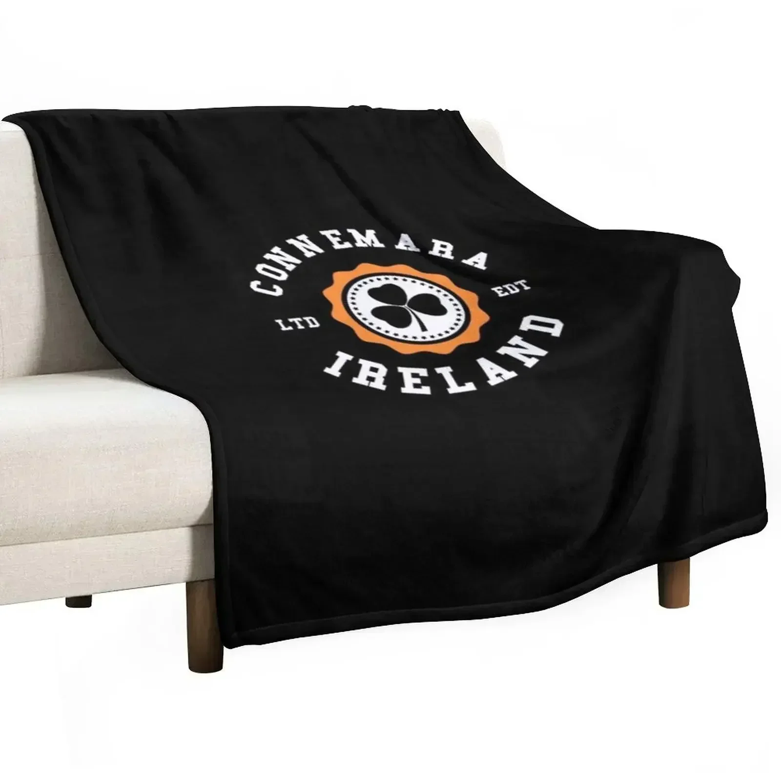 New Connemara Galway Ireland Shamrock Irish Badge Throw Blanket Hair Baby Beautifuls Blankets