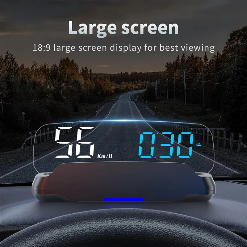 

C7B Car OBD HUD Head Up Display Speedometer With Voltmeter Compass Water Temp Projector Navigation Smartphone Holder
