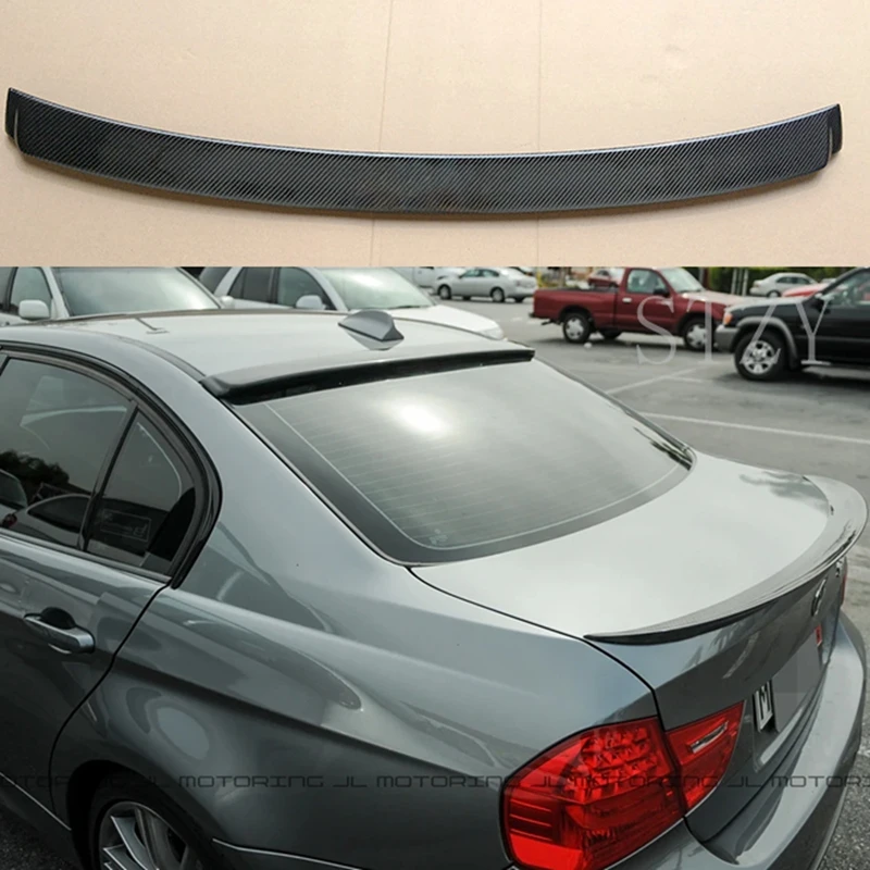 

For 2005-2012 BMW 3 Series E90 318i 320i Car Rear Window Roof Spoiler Wings Bodykit Black Carbon Tuning