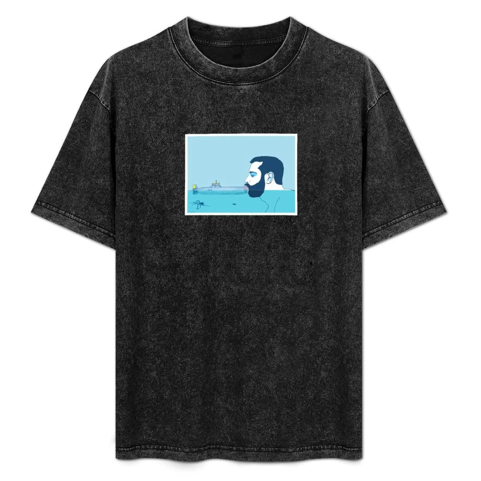 

Gelbes U-Boot T-Shirt Simple Line Art Print Tee