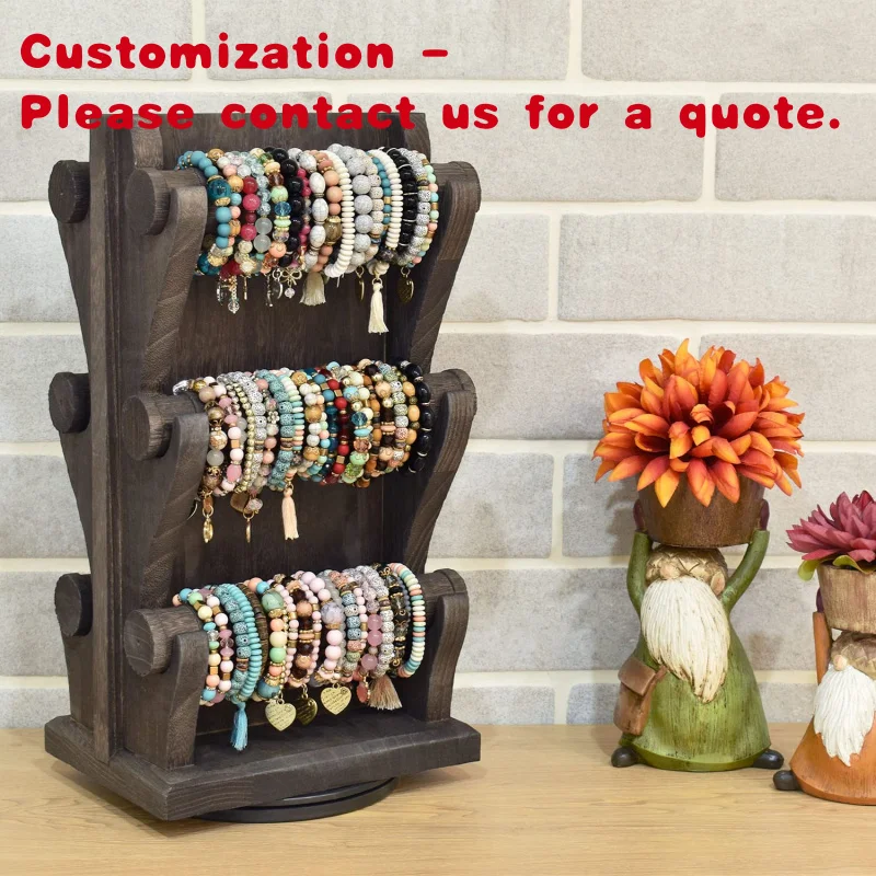 

custom.Factory Custom Wooden Jewelry Necklace Bracelet Bangle Display Storage Holder Desktop Organizer Rack Stand