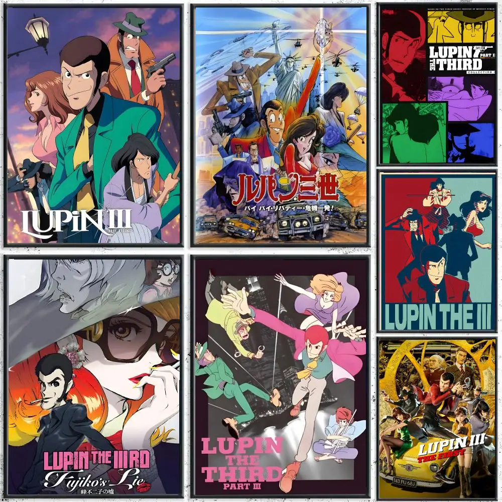 Lupin The Third Anime Classic Spy Poster Art HD Advanced Aesthetic Printing Paper Wall Art for Living Room Home Decor